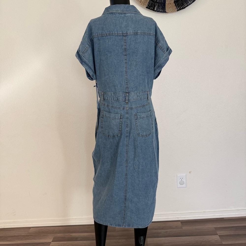 Stylish Blue Women's Jean Overalls - Picture 7 of 14